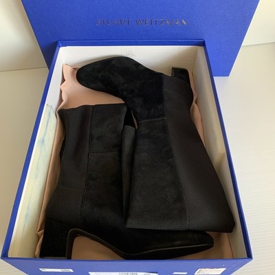 Stuart Weitzman Gillian 60 City Suede Over-The-Knee Boots Black Size 7M MSRP$795