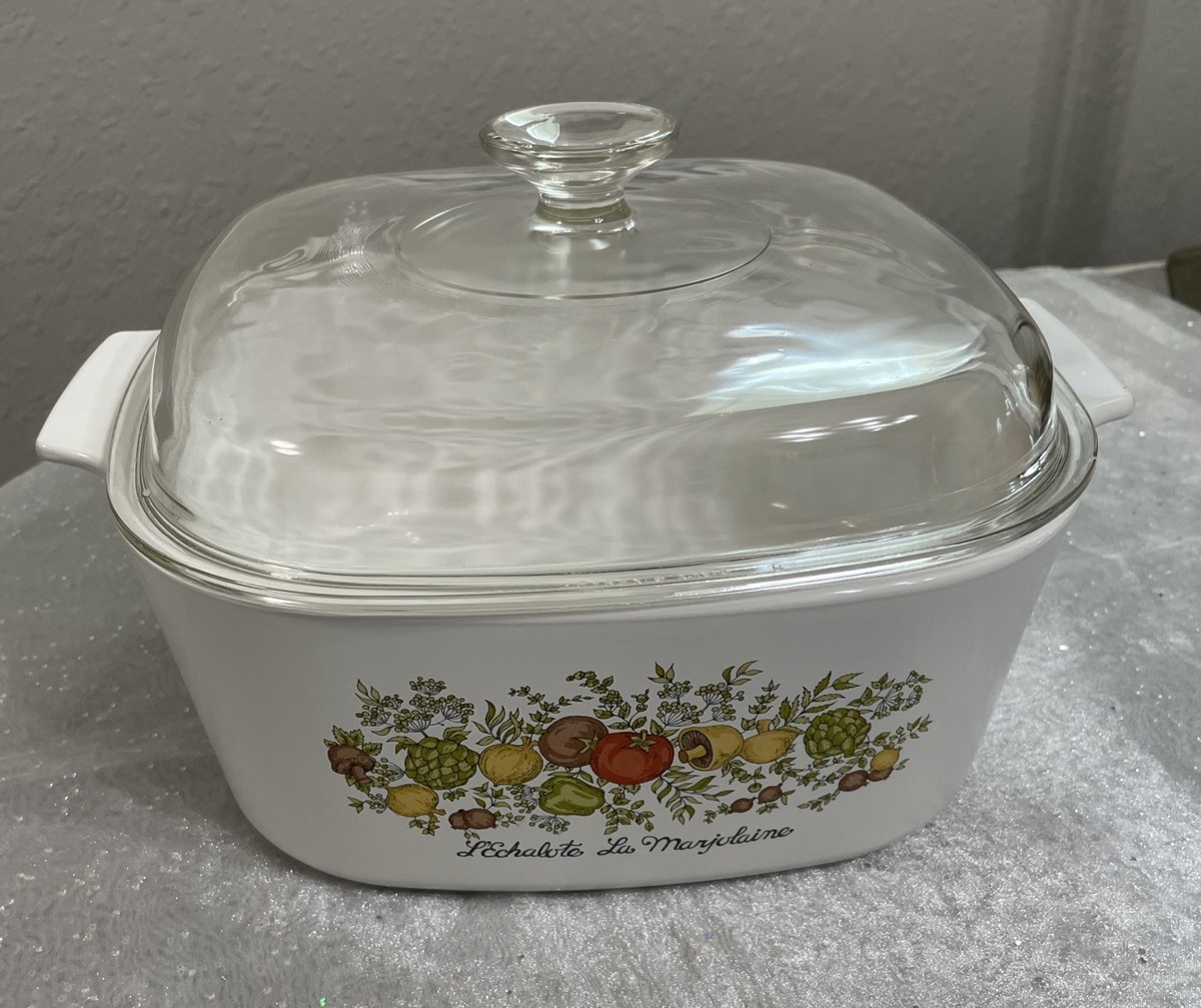 Corning Ware A-5-B QT L'Echalote La Marjolaine Spice Of Life Pyrex High  Lid