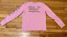 Vineyard Vines Girls Pink Long Sleeve Thanksgiving Whale Shirt Size M 10-12