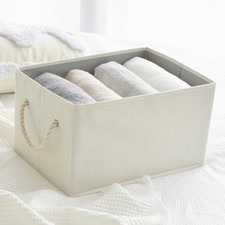 Storage Baskets for Shelves 2 Pack, Fabric Storage Bins with Rope Handles, Co...