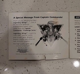 Legendary Wings Nintendo NES Manual Only ~ Instruction Booklet