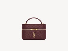 Saint Laurent Gaby Rouge Cabernet Vanity Bag New And Authentic for Christmas!
