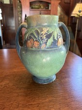 Vintage Roseville Green Baneda Vase 597-10 Super Nice Condition No Chips Vintage Roseville Green Baneda Vase 597-10 Super Nice Condition No Chips
