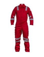Just In Trend Premium High Visibility Hi Vis Coveralls Leg Zipper 4XL, Red