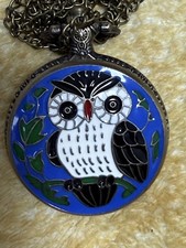 Owl vintage style pocket watch
