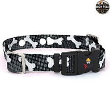 Dog Fence Collar Replacement Strap Large 18-27 in x 1 in Black Bones Nylon
