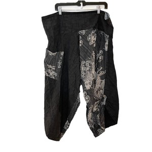 Koi Fish Black Harem Pants Womens OS Tie Black White Hippie Yoga Casual Boho