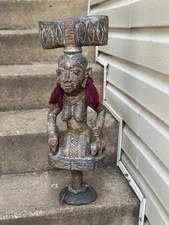 Vintage Yoruba Shango Wand | Handmade Sculpture |Tribal Art 24” Collectible