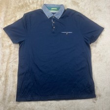 Ted Baker London Mens Navy Blue HAZDEB Short Sleeve Polo Shirt Size 6 XXL