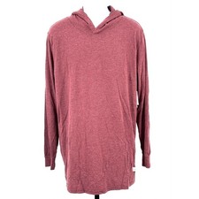 Kinetix Long Sleeve Lightweight Hoodie Wine Red Jersey T-Shirt Men's XXL NWT
