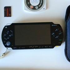 Sony PSP-100 Black Handheld Console Bundle Wi‑Fi USB, Case, Charger, Games