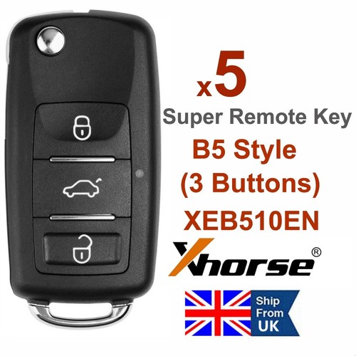 10x XHORSE XEB510EN B5 Super Remote Key XT27B Chip For VVDI Tool Max/VVDI2