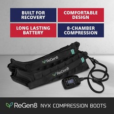 Regen8 Nyx 8-Chamber Compression Recovery Boots Full Leg Massager Kit with Bag
