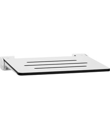 Seachrome 18 inch Silhouette Slimline Folding Wall Mount Shower Bench Seat White