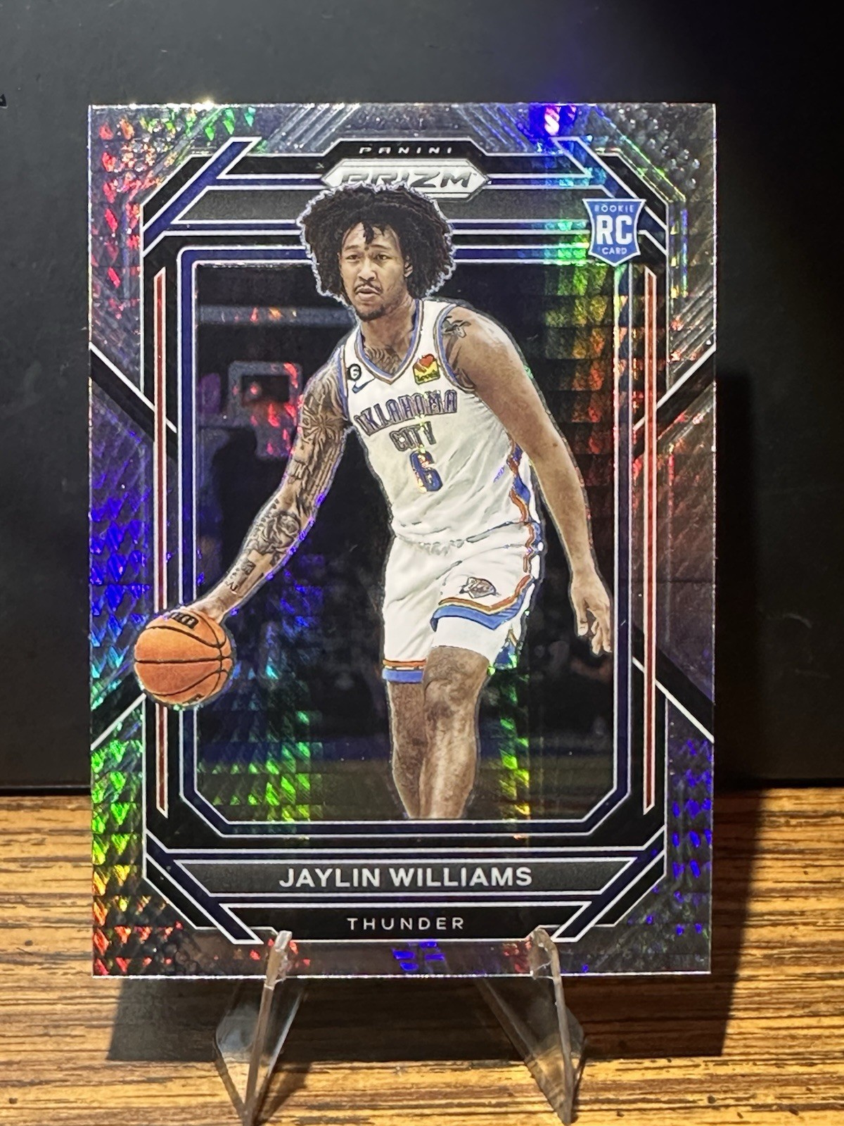 2022-23 Panini Prizm Jaylin Williams Hyper Prizm RC #247 Oklahoma City Thunder