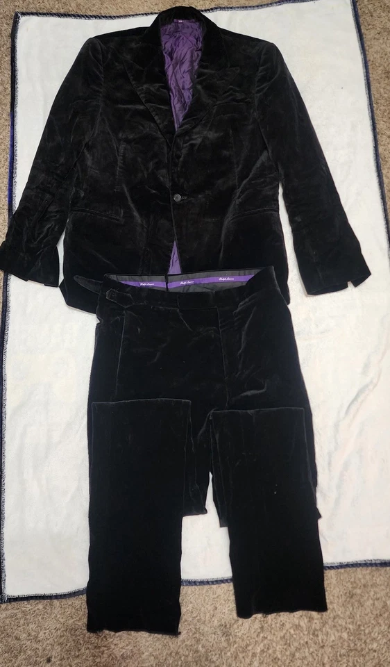 Ralph Lauren Purple Label Black Velvet Tuxedo W/ Accessories Pls See Photo - Image 2 of 4