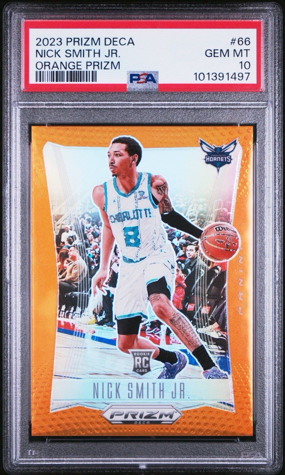 Nick Smith Jr. 2023 Prizm Deca Orange Rookie /49 PSA 10 Pop 2