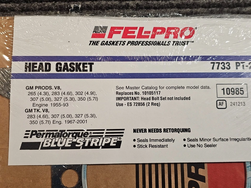 (CANTIDAD 2) Junta de culata Fel-Pro 7733 PT-2 para Buick Roadmaster 1992-1993 Foto 4 de 4