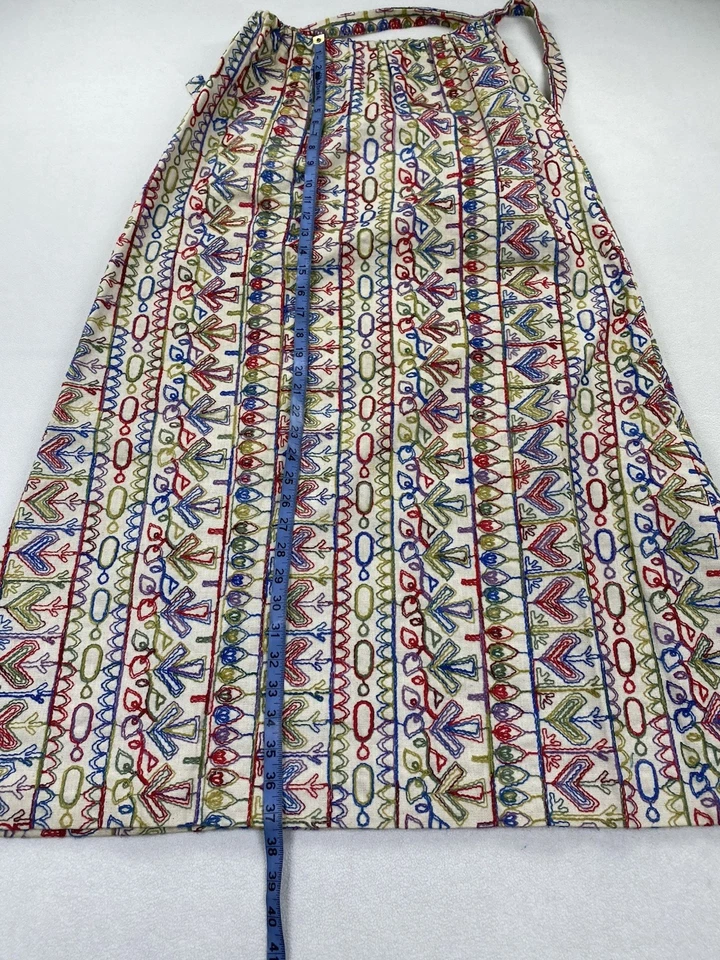 Винтажная женская юбка макси Neiman Marcus размер 10 мулитцвет яркий пояс богемное - Изображение 3 из 4