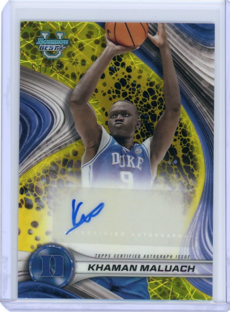 2024-25 Bowmans Best University #B24-KM Khaman Maluach Yellow Lazer Auto 51/75