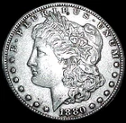 1880-S  MORGAN SILVER DOLLAR ..........MIN. BID .01 & NO RESERVE!