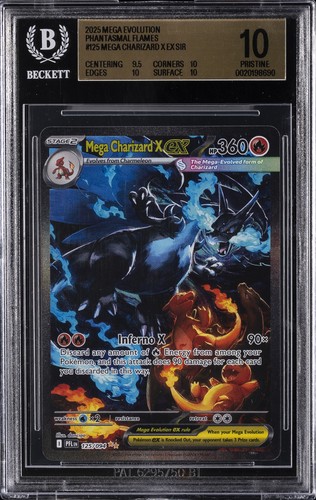 2025 POKEMON MEGA CHARIZARD X EX PHANTASMAL FLAMES SIR #125 BGS 10 PRISTINE