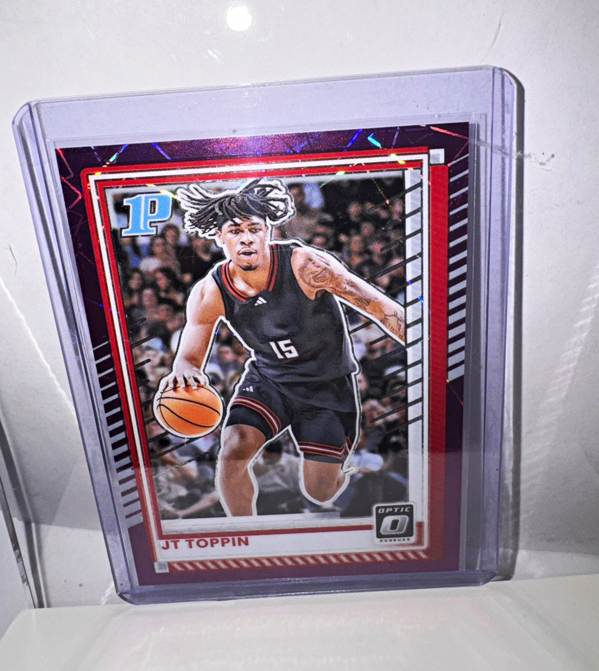 2025-26 Panini Donruss - JT Toppin #70 Texas Tech Parallel purple /15