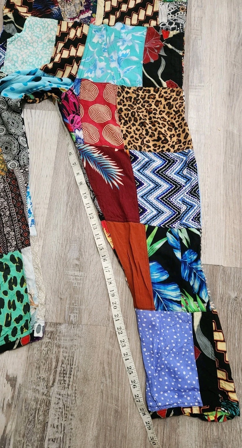 Patchwork Overalls Made In India Medium Hippie Bo… - image 7