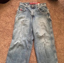 JNCO Vintage 90  s Carpenter Pants 32x32 But Have Been Cut    Measures Included   