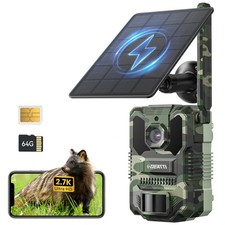 4G LTE Solar Trail Camera Video Cellular Trail Hunting Cameras Wildlife Cam