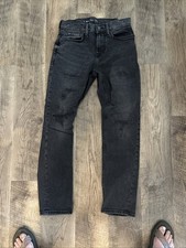 MENS OLD NAVY GRAY BLACK DISTRESSED JEANS SLIM 29x30