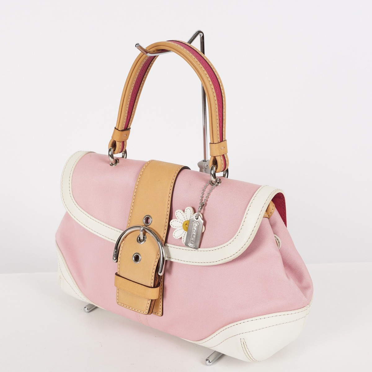 COACH handbag Soho pink canvas leather XY95 | eBay