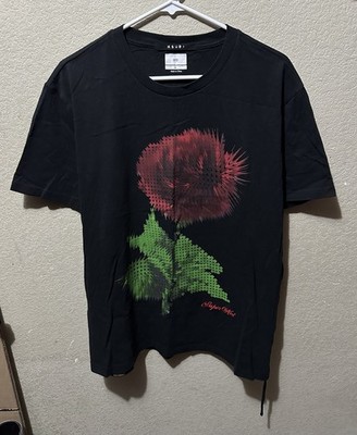 Ksubi Men's Pixel Kash Rose Graphic Print Short Sleeve T-Shirt M Black