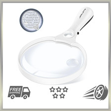 Large Magnifying Glass with Light 10X 20X 45X Illuminated Handheld Magnifier....
