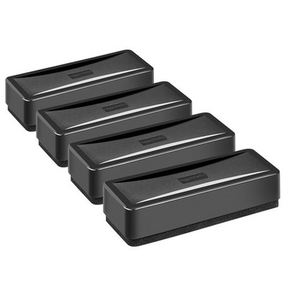 Amazon Basics trocken abwischbarer rechteckiger Whiteboardradierer, 4er-Pack, schwarz