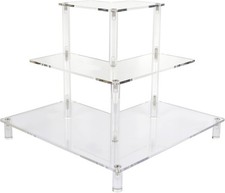 Gonice 3 Tier Acrylic Display Riser, Stand for Amiibo Funko POP clear