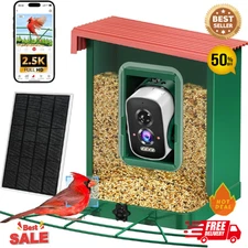 Metal Smart Bird Feeder With Camera Solar Powered 2.5K HD 2.1L Large