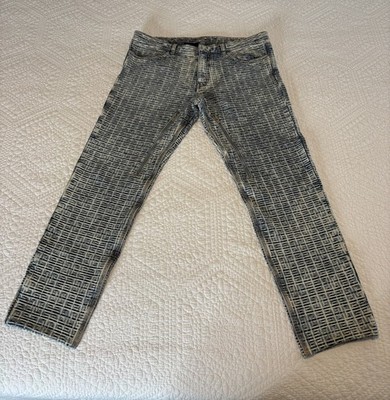 Givenchy Skinny Jeans 4G Bleached Denim w/ Zippers Size 36 Great Condition