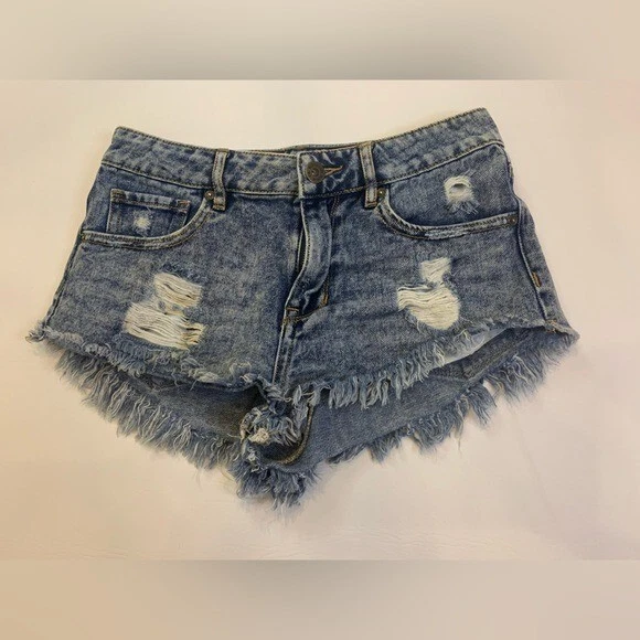 Short En Denim Bullhead Haute Taille - Taille 1, Occasion Très Bon état (porté Une Fois)