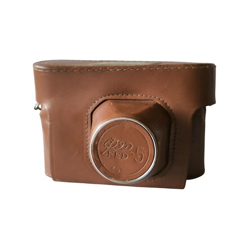 FED-5 Fotokamera Original Echtledertasche, 70er-80er Jahre