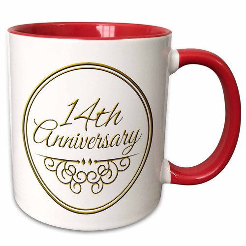 3dRose 14th Anniversary gift - gold text for celebrating wedding anniversaries - - Picture 14 of 14