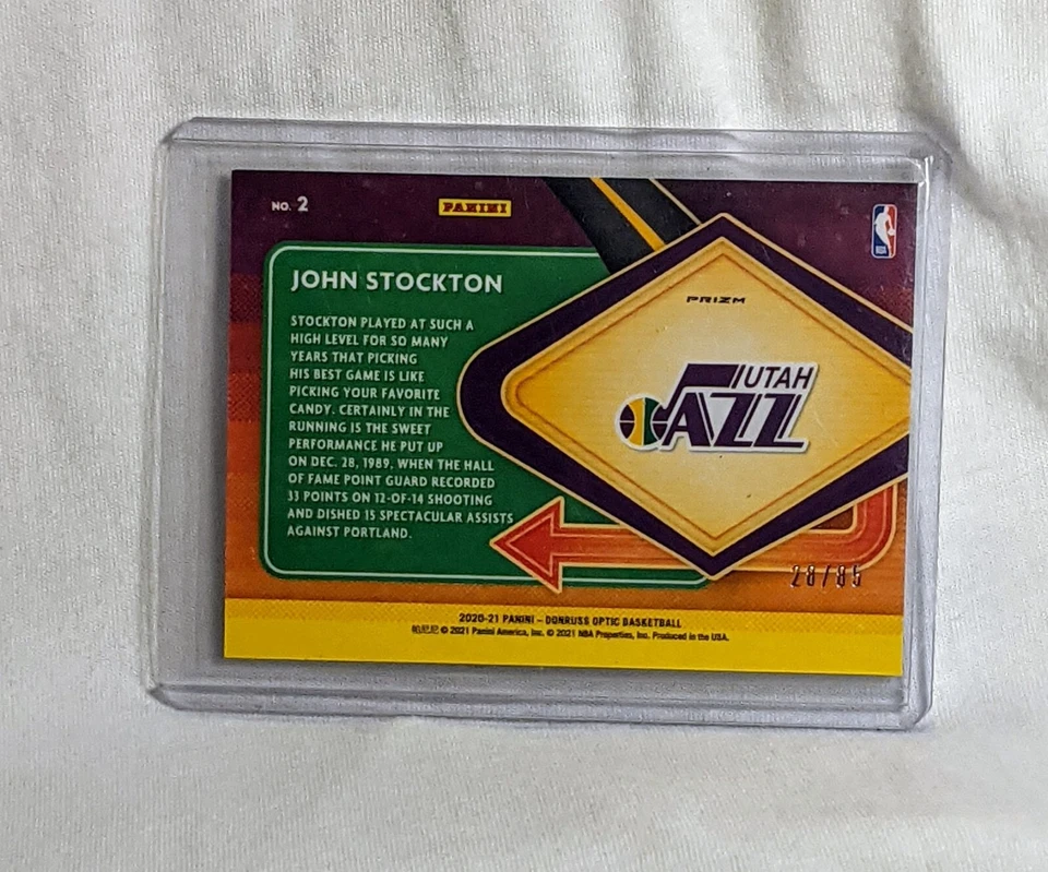 2020-21 Panini Donruss Optic Express Lane Blue Prizm /85 #2 John Stockton NBA Foto 2 de 2