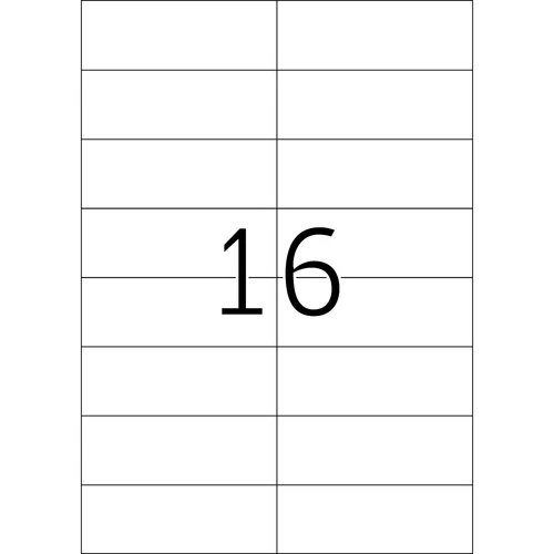 1600 Étiquettes Adhésives din A4 105 X 37 MM (16 Par Feuille) Blanc 8712