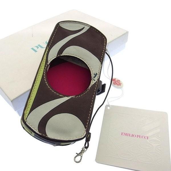 Emilio Pucci PSP Case Rare Ladies Brown Mix leather Width7.5 Emilio Pucci PSP Case Rare Ladies Brown Mix leather Width7.5
