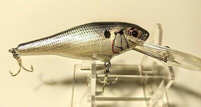 Older Brass USA Made Bagley Small Fry Shad,3",SH4,Shad on White