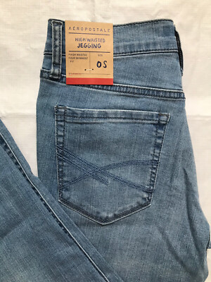 Jegging Aeropostale Femme Taille 0 Regular - Haute Taille, Coupe Skinny, Neuf Avec étiquettes (NWT)
