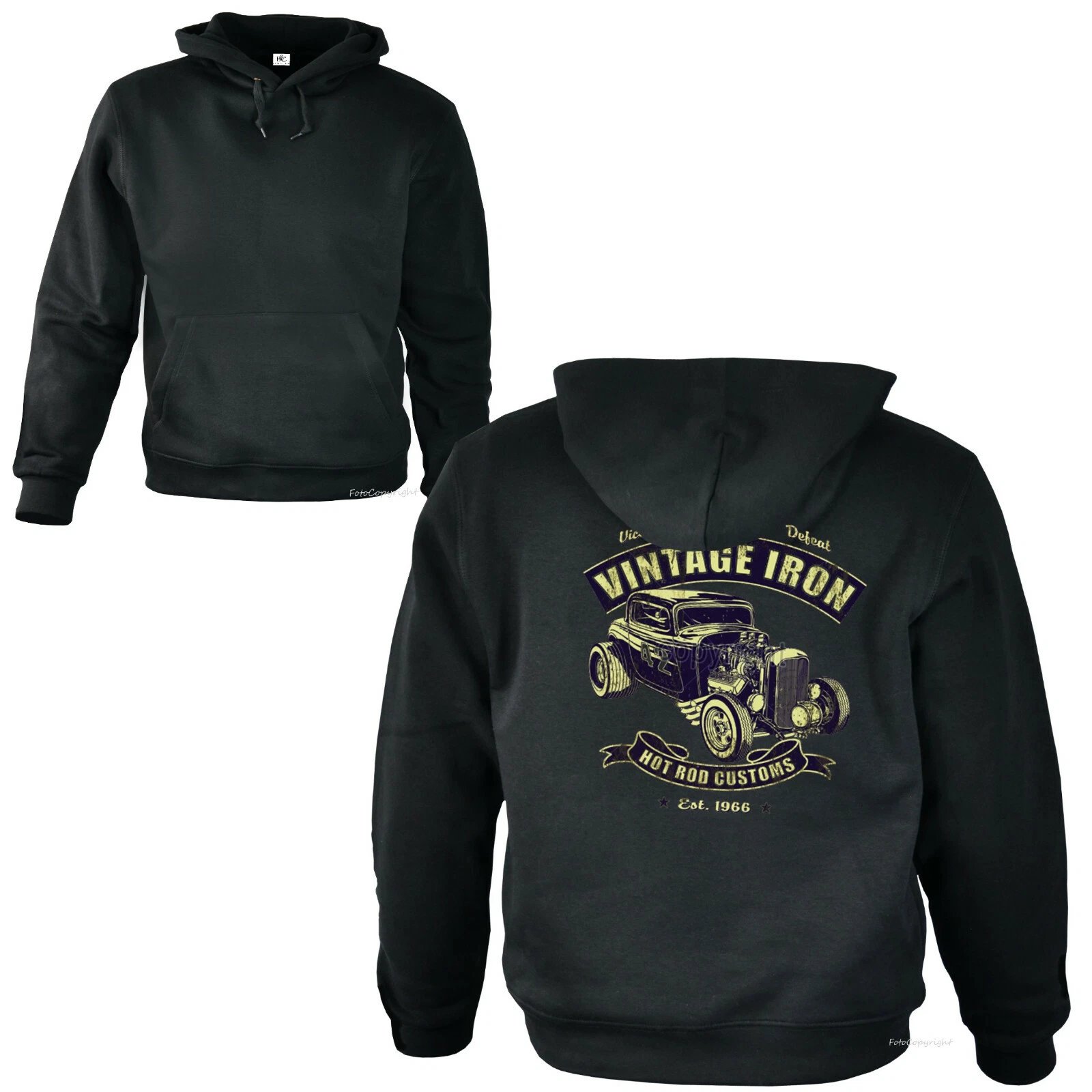 SACAI Felpa Hot Rod felpa con cappuccio garage auto americana felpa con cappuccio *1288 bl