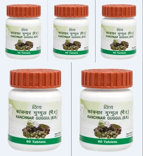 5 Flaschen x Kanchnar Guggul je 80 Tabletten | Kanchanar Guggulu - Bild 1 von 5