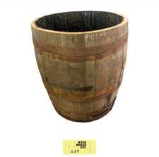 Genuine Large Half Oak Wine Barrel Planter Flower Tree Veg Pots Garden Wooden