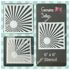 STENCIL - 6" x 6" - SUN - SUN RAYS - RISING SUN - Layering - Template